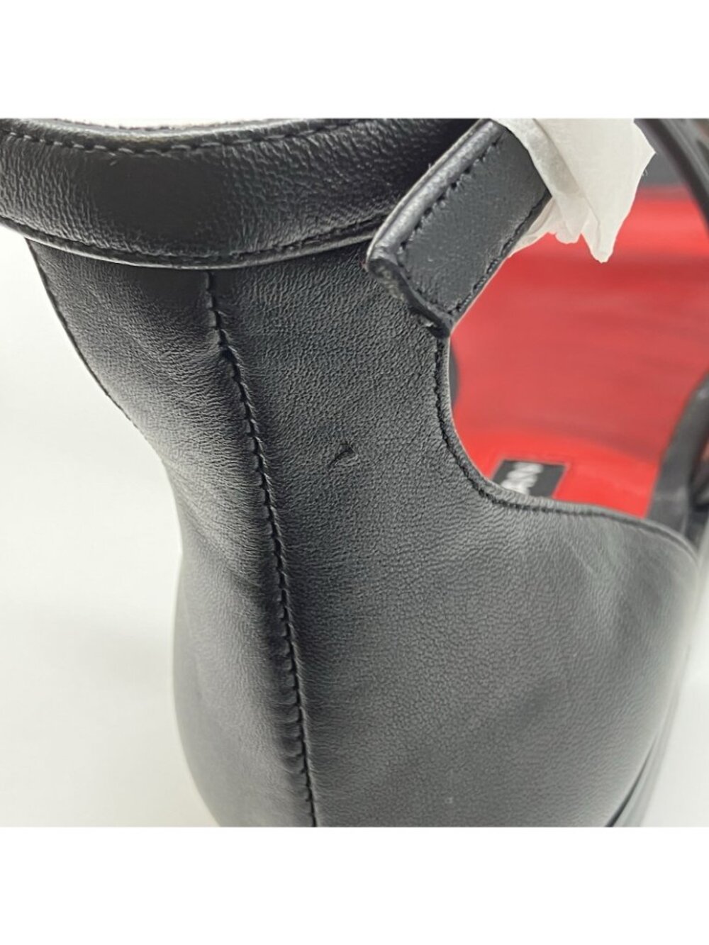 Charles Jourdan Black Laser Cut Sandals Ankle Strap Red Sole Size 6M - T17 - Picture 4 of 10